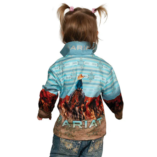 ARIAT KDS FISHING SHIRT LITTLE COWGIRLS