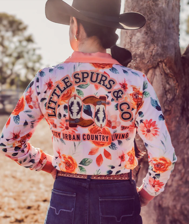 Little Spurs - Peach Rose Sun Protection Shirt