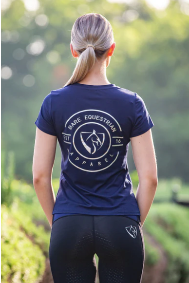 BARE Emblem T-Shirt - Navy and Silver