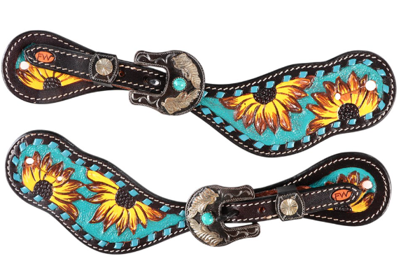 Vaquera Spur Straps Brown &amp; Turquoise