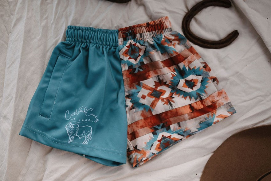 Aztec Teal - Kids Shorts