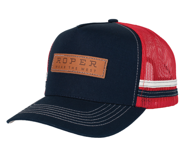Roper Trucker Cap Patch Navy/Red