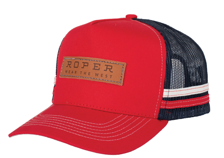 Roper Trucker Cap Patch Red/Navy