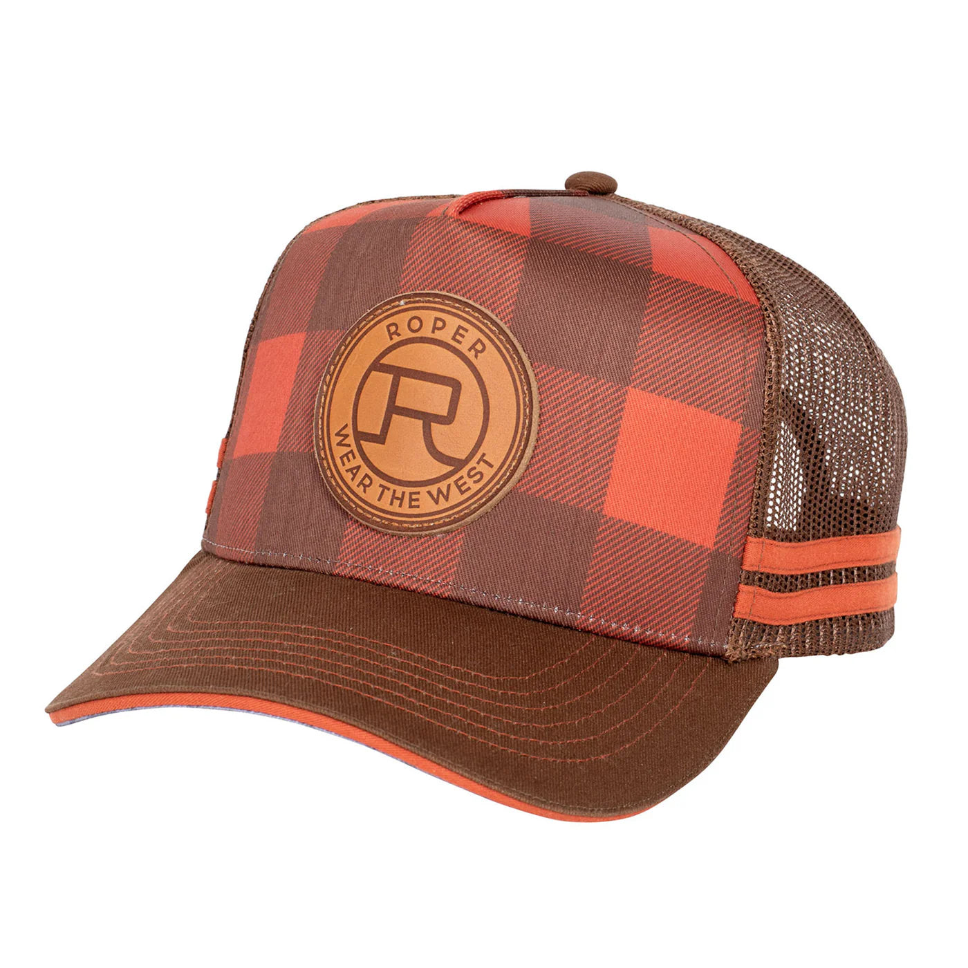 Roper Trucker Cap Plaid rust/brown