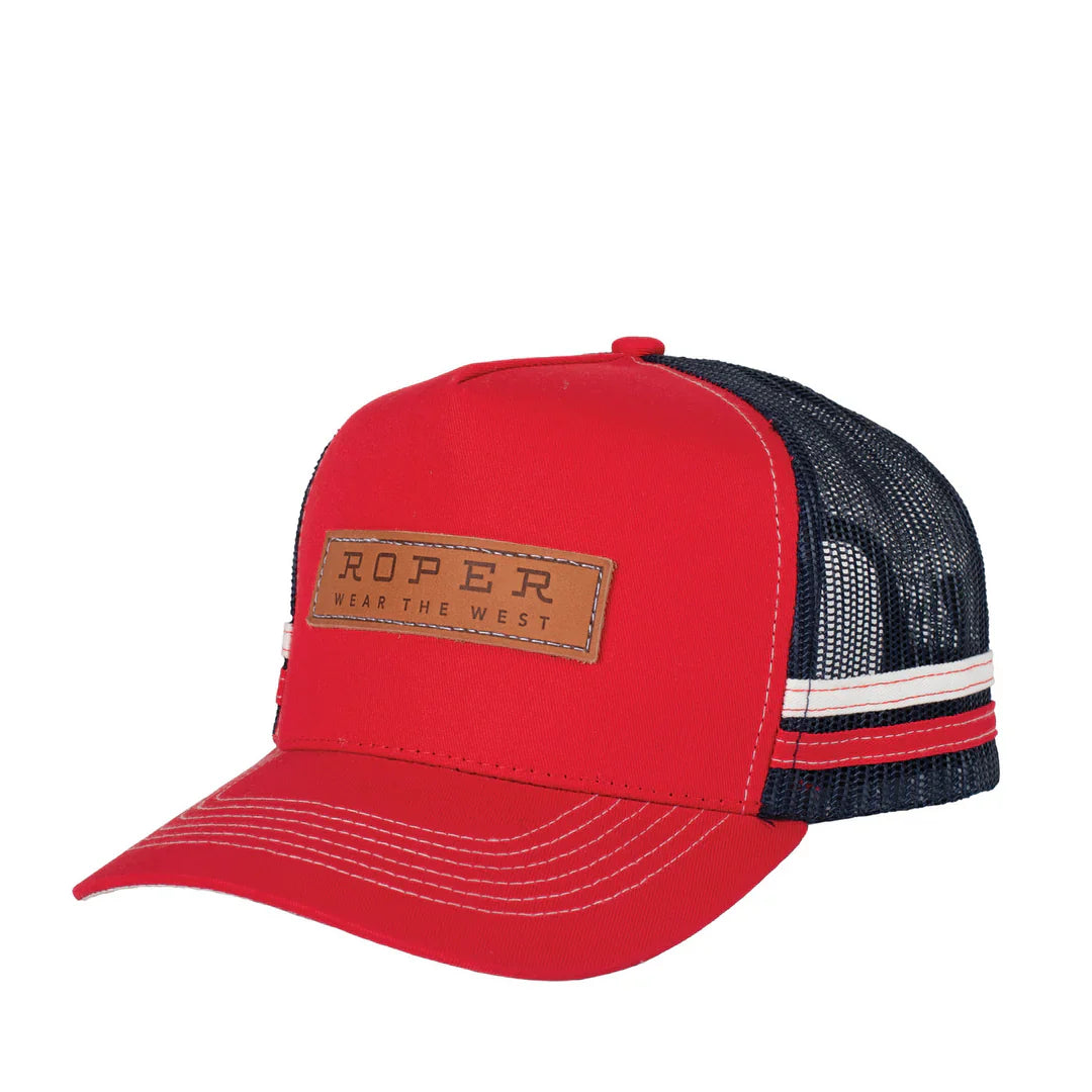 Roper Trucker Cap Patch Navy/Red