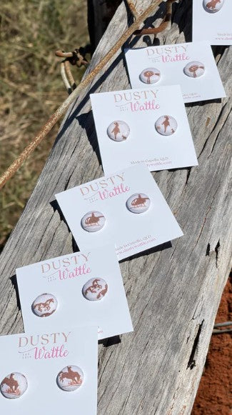 Spinifex Small Button Earring Bronc