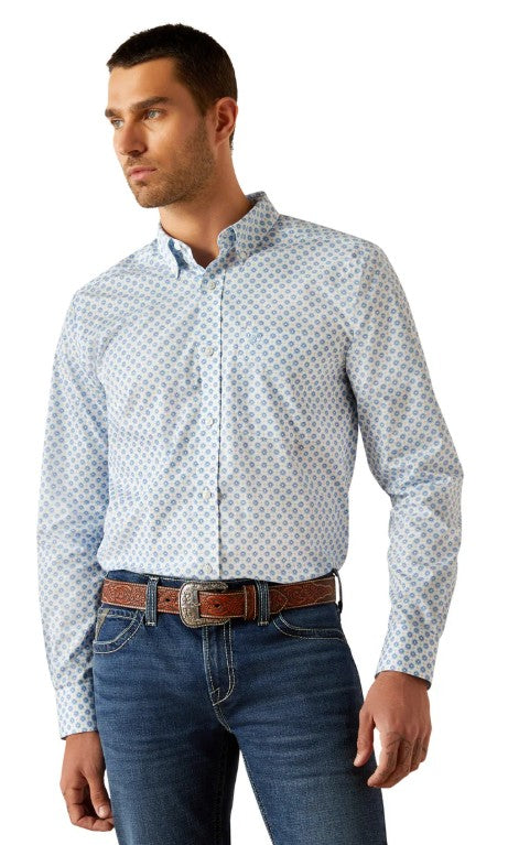 ARIAT MNS WRINKLE FREE BOOKER FITTED LS SHIRT