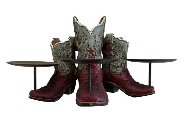 BOOT TRIPLE CANDLE HOLDER