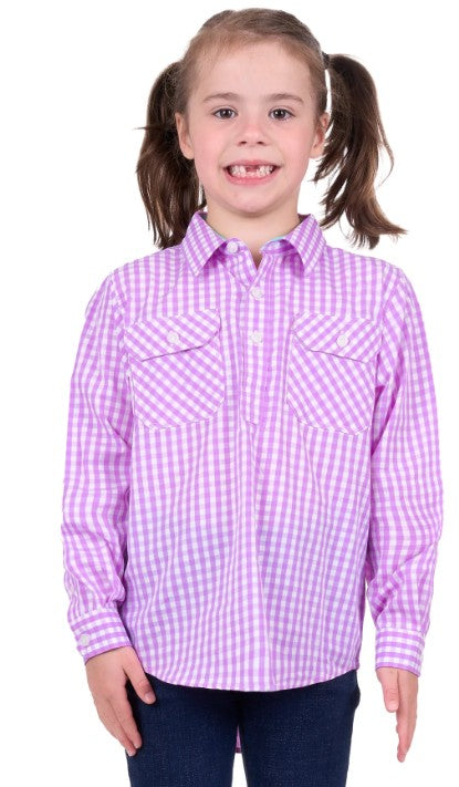 KIDS AYLA 1/2 PLKT LS SHIRT