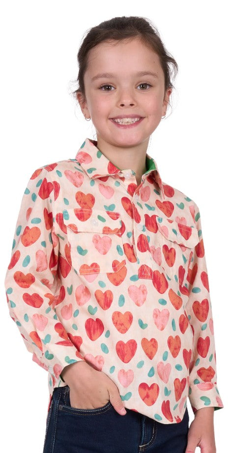 KIDS MIRA 1/2 PLKT LS SHIRT