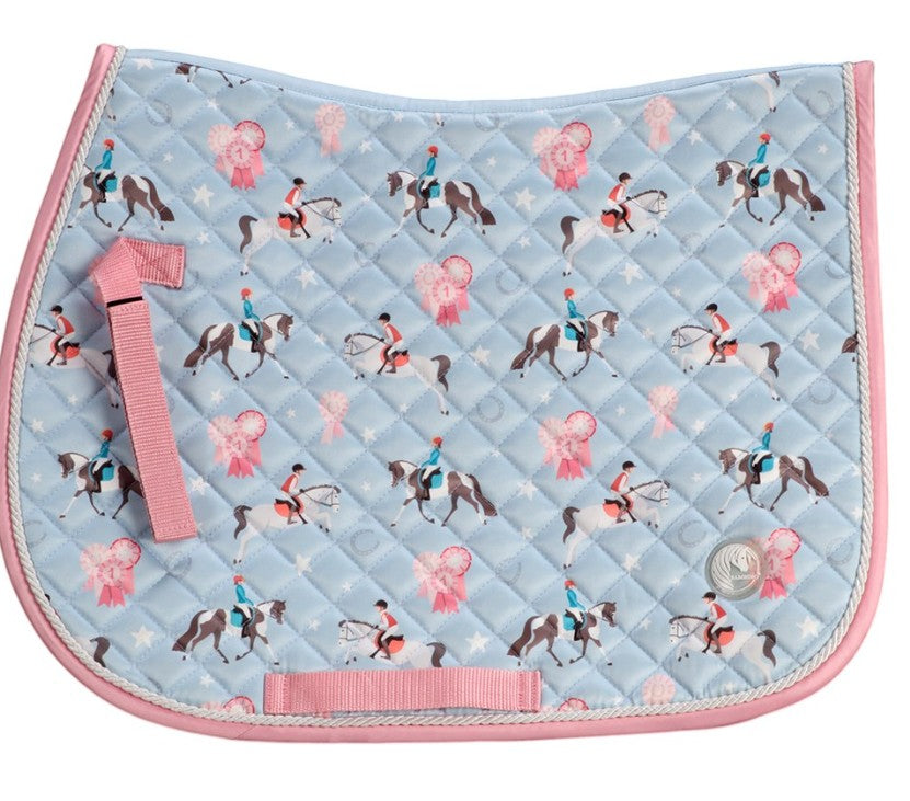 Pony Print Saddle Pad Pale