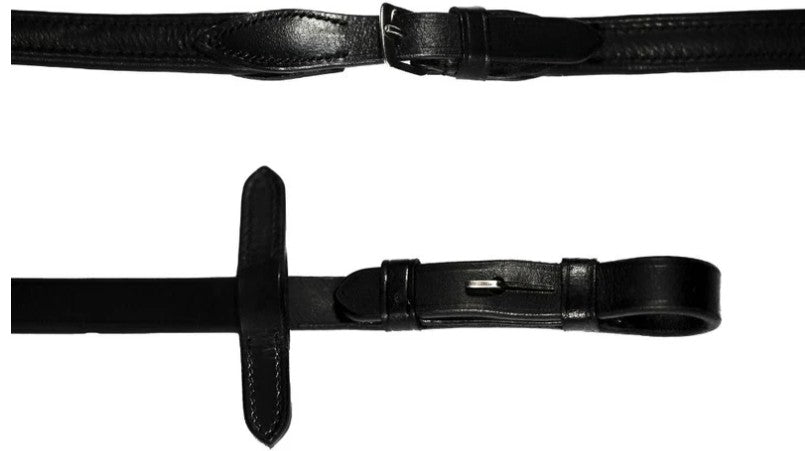 Lumiere - Padded nappa leather reins (flat) (silver fittings)