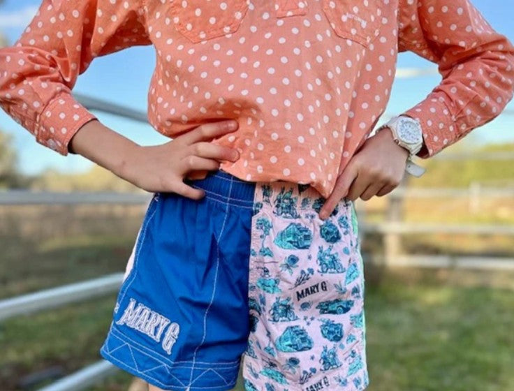 Mary G - Youth Old School Harlequin Short