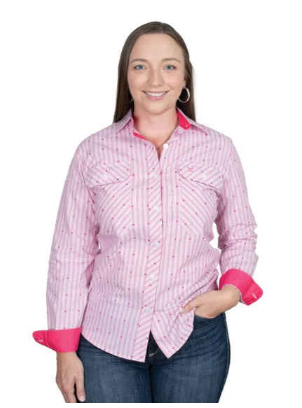 JC WMS ABBEY FULL BUTTON PRINT WORKSHIRT