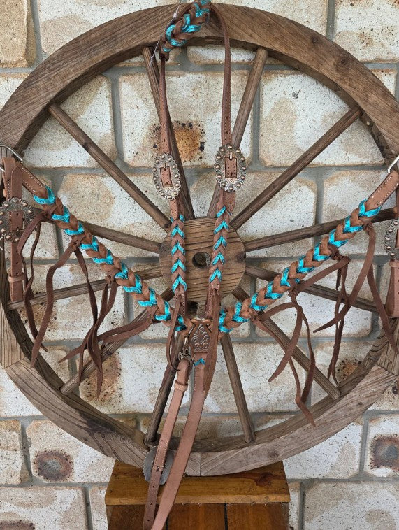 Metallic Plait Breastcollar Bridle Set