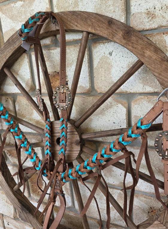 Metallic Plait Breastcollar Bridle Set