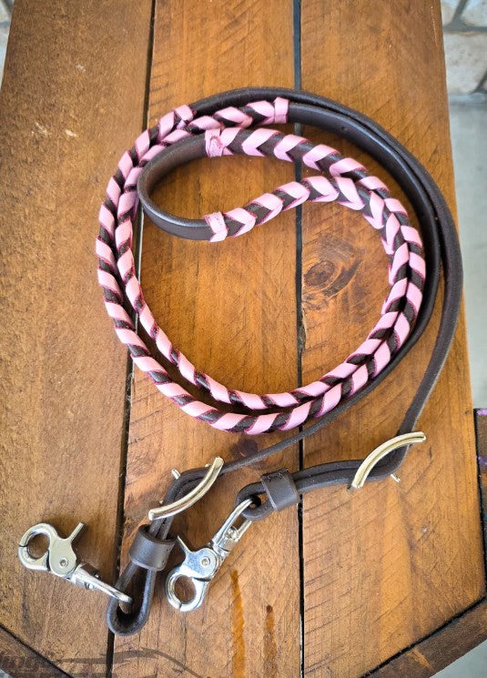Bling and Speed Pink Laced Barrel Reins