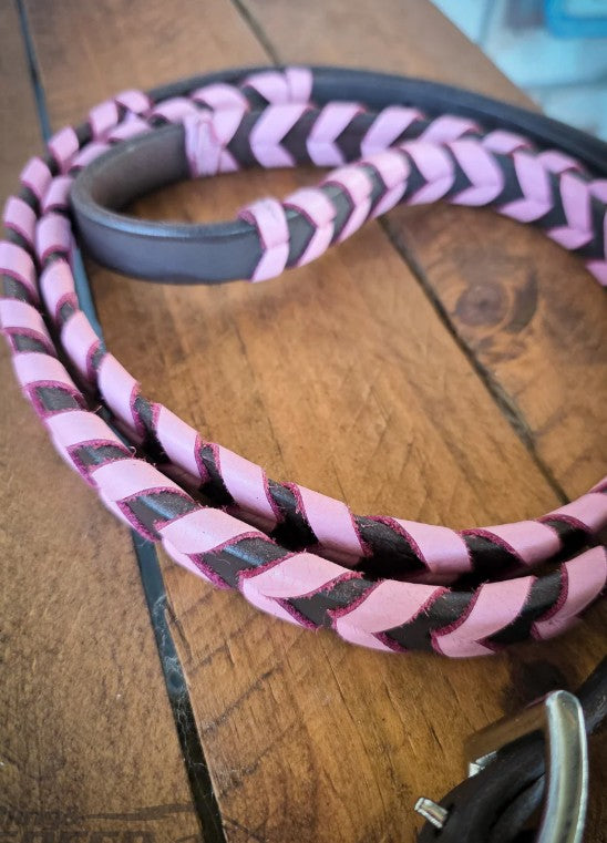 Bling and Speed Pink Laced Barrel Reins