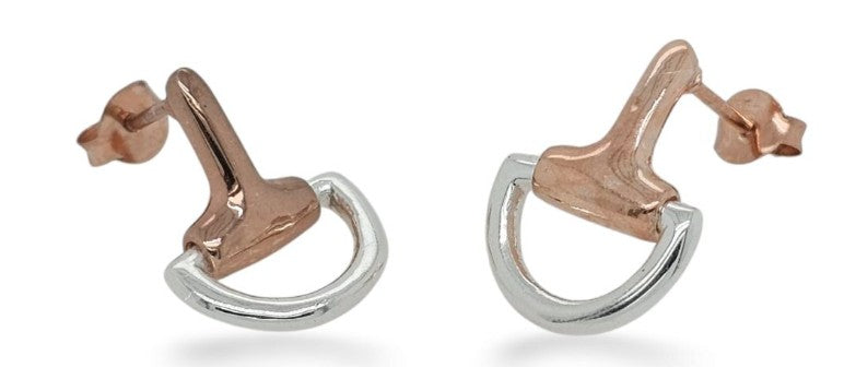 EARRINGS S/S &amp; RGP BIT STUD