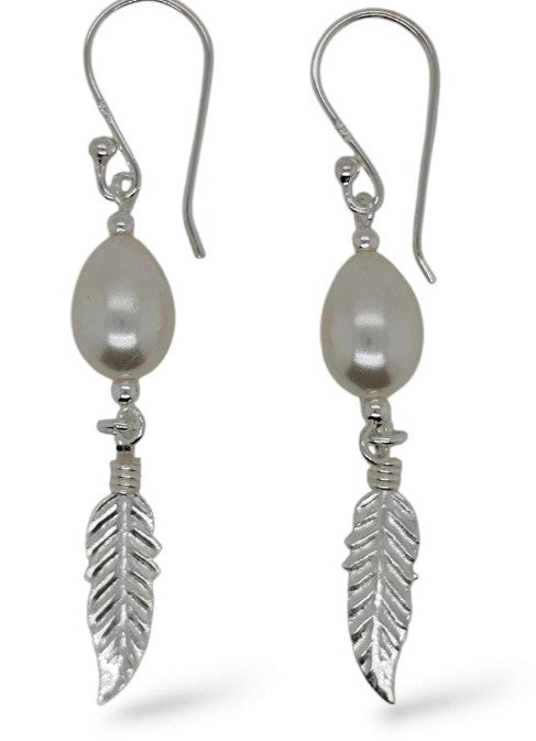 EARRINGS S/S &amp; F/W PEARL FEATH