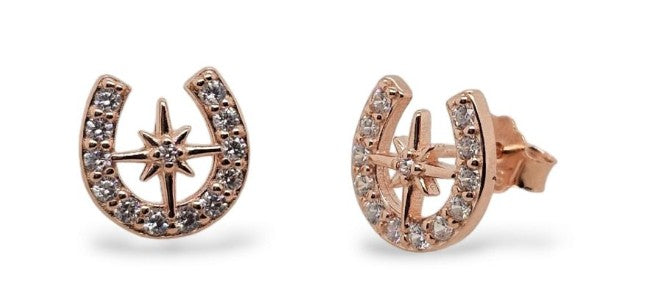 STUDS S/S CZ H/SHOE N/STAR RGP