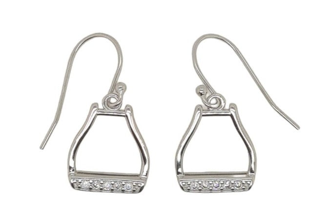 Earrings CZ Drop Stirrups