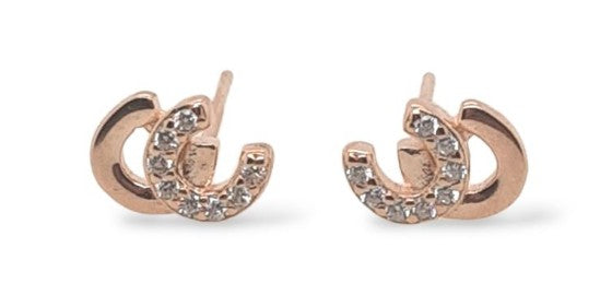 Studs CZ RGP Double Horse Shoes