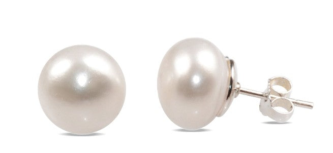 EARRINGS S/S PEARL 12mm STUDS