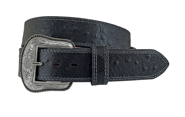 ROPER MNS BELT 1.1/2" GENUINE LEATHER WITH OSTRICH PRINT