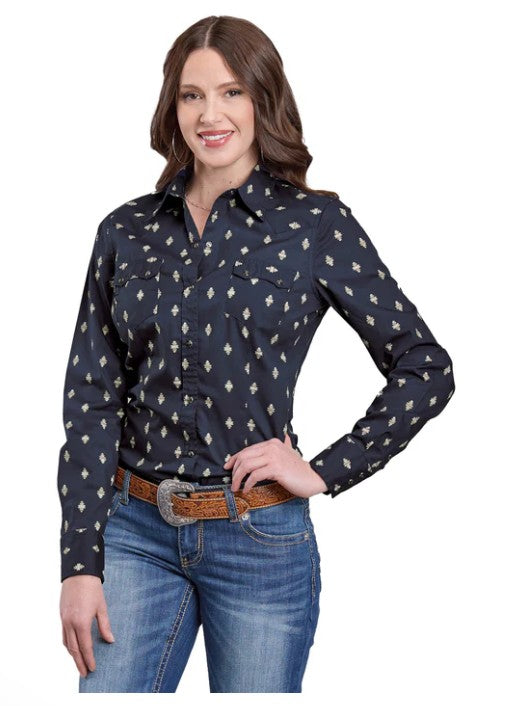 Roper West Made Collection LS Shirt Blue
