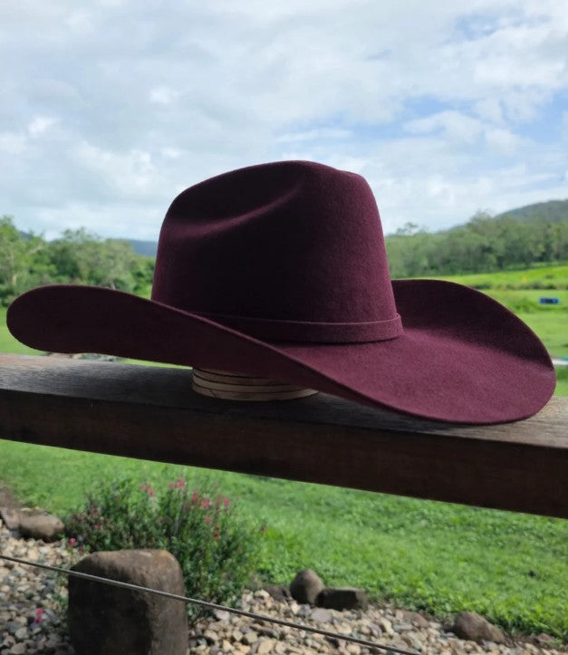 Desert Crown Felt Hat - Burgundy