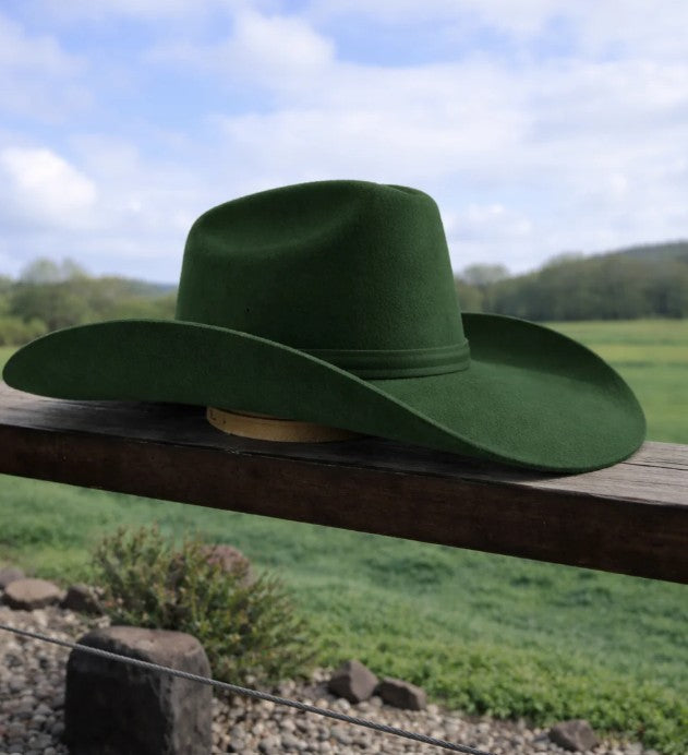 Desert Crown Felt Hat - Olive Green
