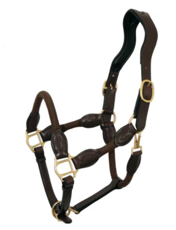 Tanami Leather &amp; Rope Halter Brass