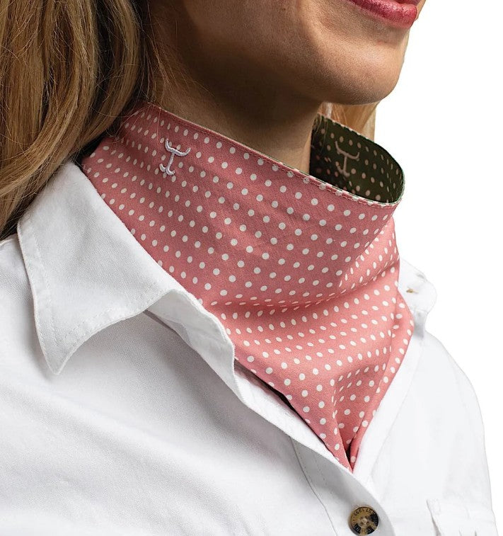 Carlee Double Sided Scarf - Eucalyptus/Rosewater Spots