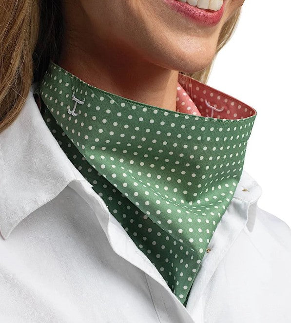 Carlee Double Sided Scarf - Eucalyptus/Rosewater Spots