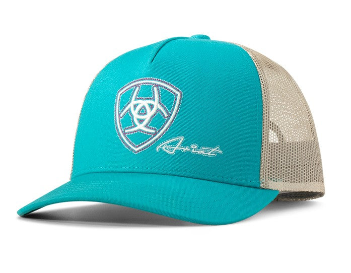 Ariat Womens Shield Logo Mesh Turquoise Cap