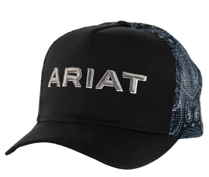 Ariat Paisley Trucker Cap Black