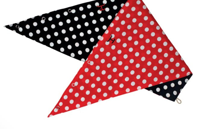 JC Womens Carlee Double Sided Scarf - Black Polka Dot/ Red Polka Dot