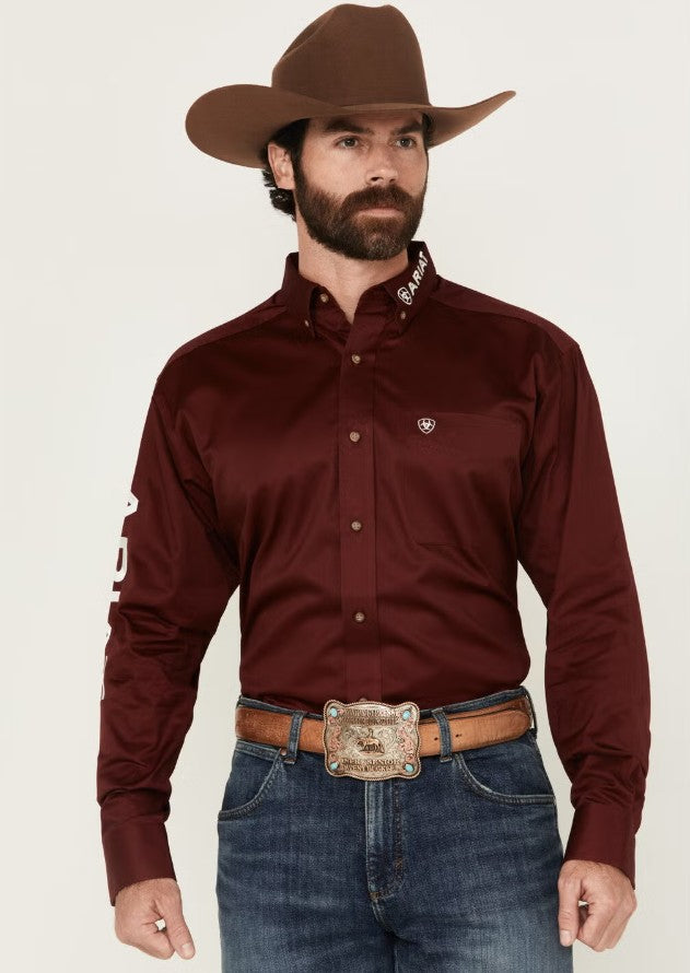 Ariat Mens Team Logo Twill Long Sleeve