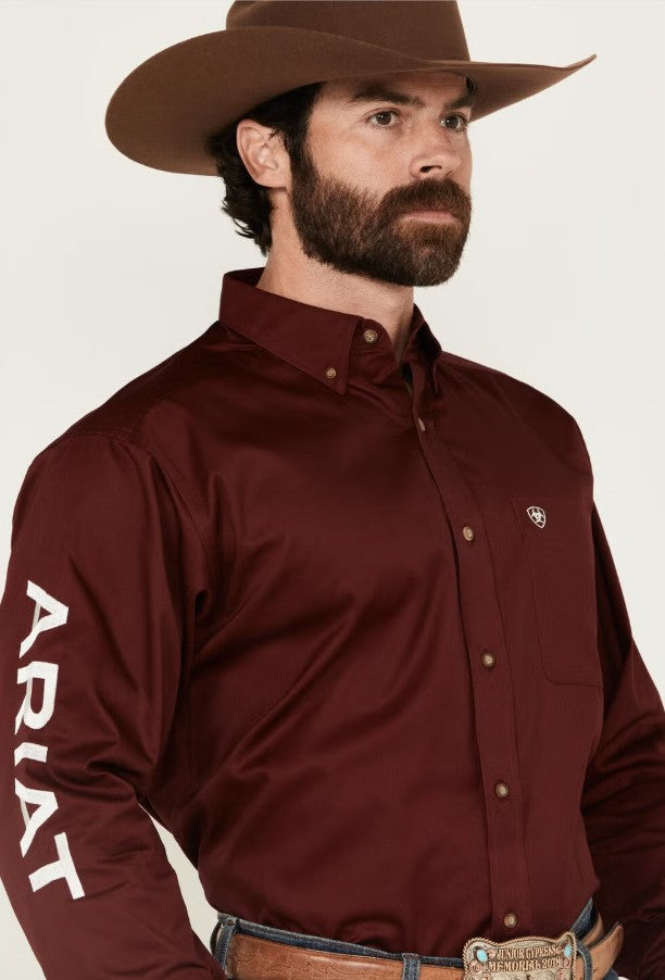 Ariat Mens Team Logo Twill Long Sleeve