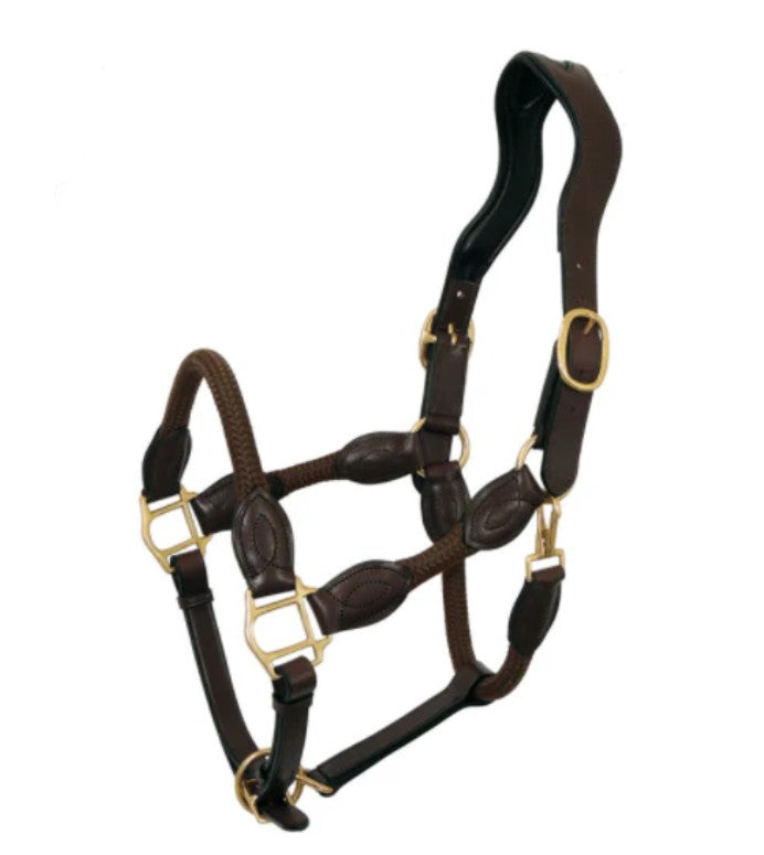 Tanami Leather / Rope Halter Brass