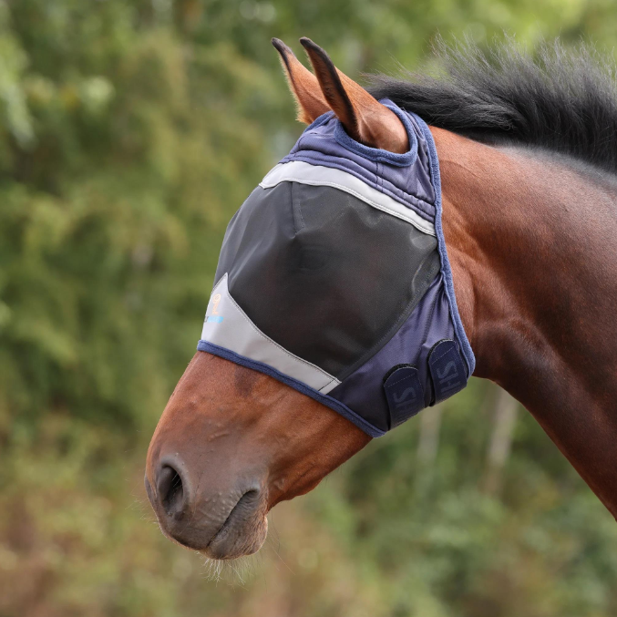 Shires FlyGuard Pro Fine Mesh Fly Mask with Ear Holes