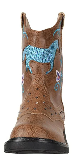 Roper Kids Horse Flowers Light Up Boots