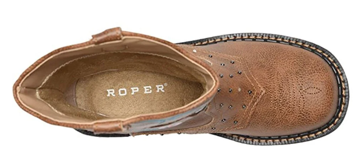 Roper Kids Horse Flowers Light Up Boots