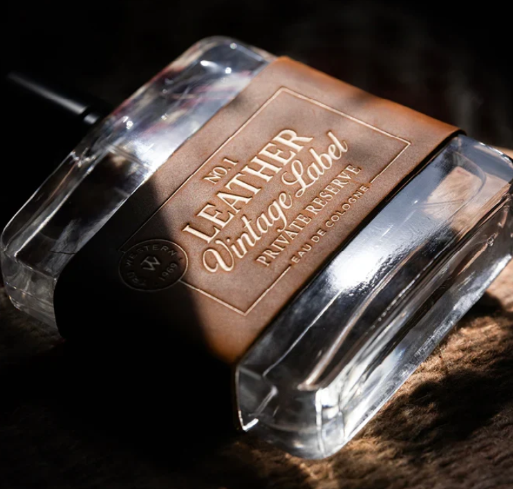 TRU WESTERN MNS LEATHER VINTAGE LABEL #1 PRIVATE  RESERVE EAU DE COLOGNE 100ML
