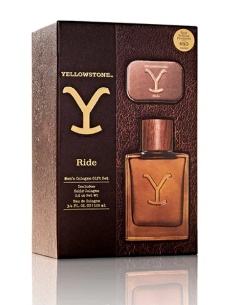 TRU WESTERN MNS YELLOWSTONE RIDE GIFT SET FOR  HIM - RIDE COLOGNE &amp; SOLID COLOGNE