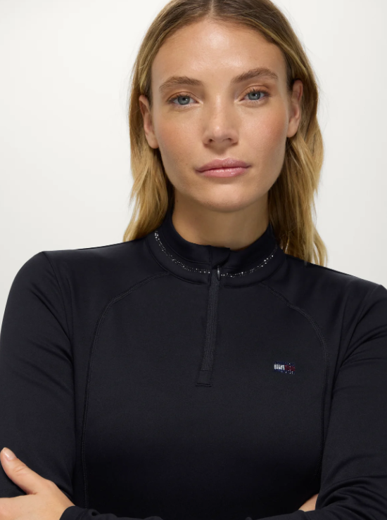Tommy Hilfiger Cady 1/4 Zip Rhinestone Training Top