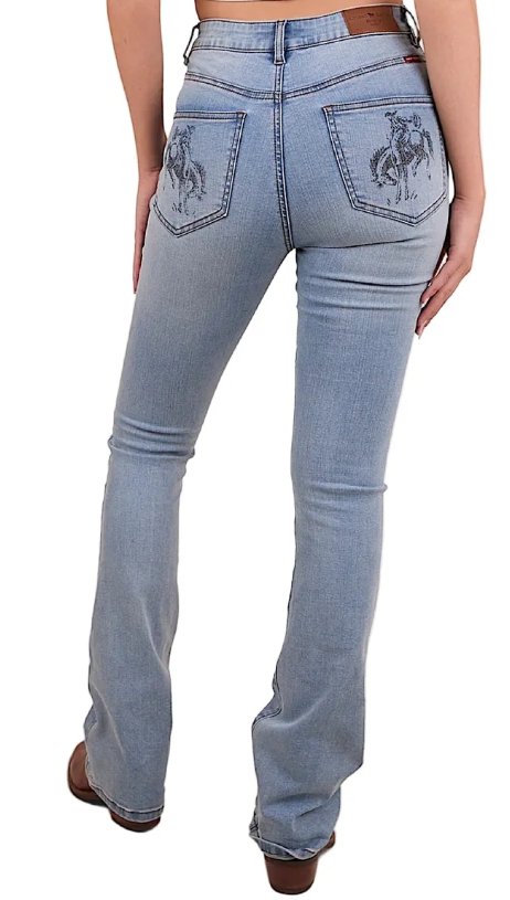 Penny Rodeo Womens High Rise Bootleg Jean.