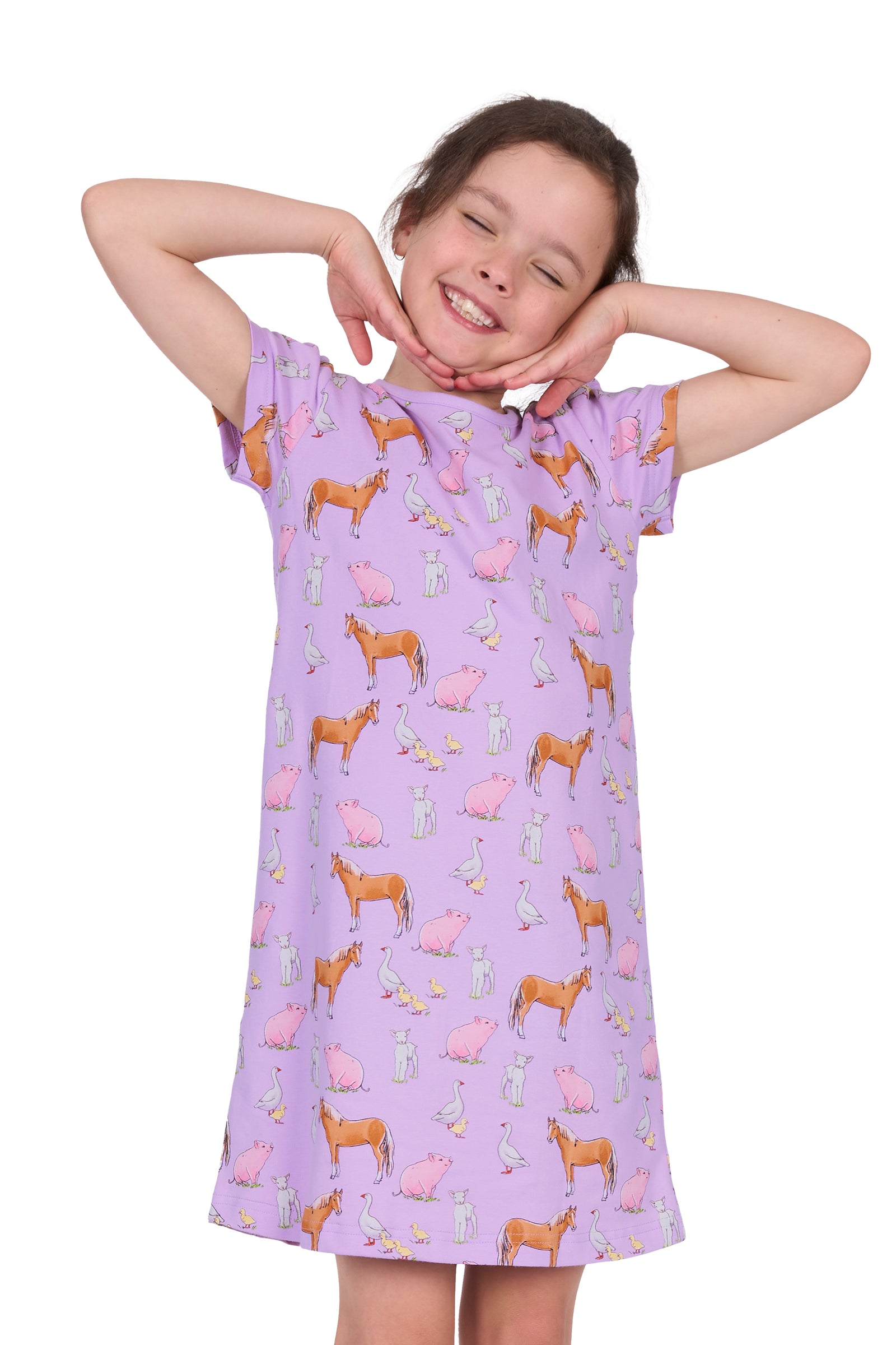 GIRLS FARM FRIENDS NIGHTIE
