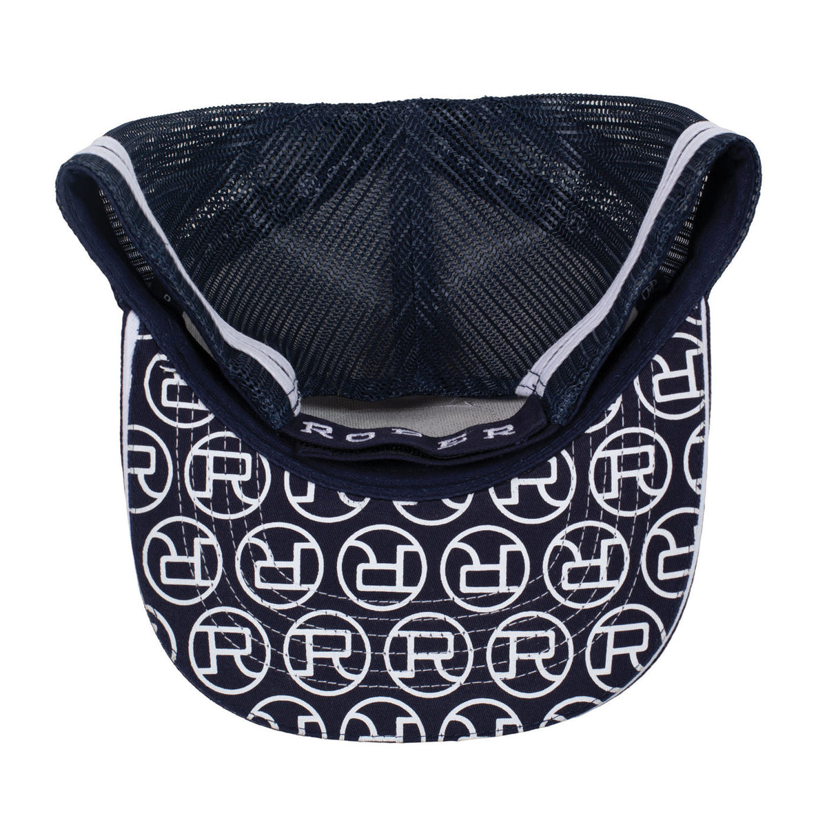 Roper Trucker Cap Navy/White Mini Plaid